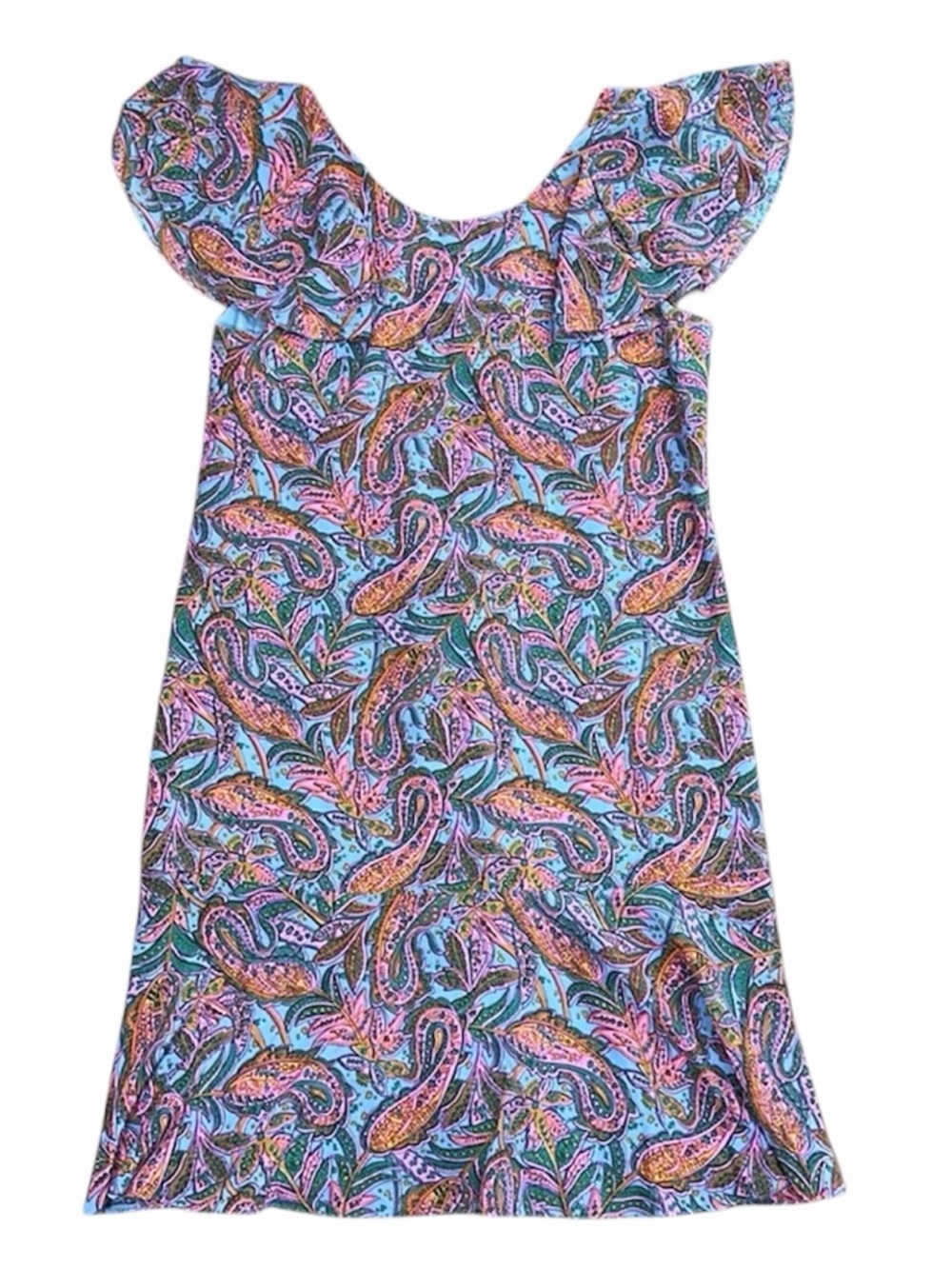 J.Crew Multicolor Paisley Dress 100% Silk‎ Mermaid Style size 8 Tall